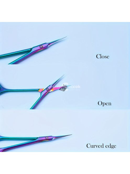 Rozsdamentes acél precíziós körömápoló olló hajlított heggyel professzionális használatra
