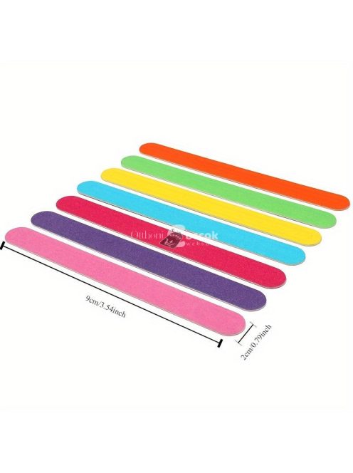 50 darab Profi Kétoldalas Fa Körömreszelő Erős Csiszolópapírral, Illatmentes Manikűr és Polírozó Eszközök és Kiegészítők