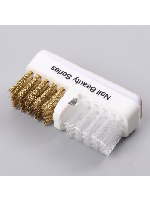 Hordozható elektromos körömcsiszoló fej tisztító kefe kettős réz drótkefével manikűr fúrófejekhez