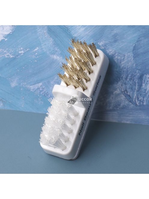 Hordozható elektromos körömcsiszoló fej tisztító kefe kettős réz drótkefével manikűr fúrófejekhez