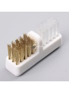 Hordozható elektromos körömcsiszoló fej tisztító kefe kettős réz drótkefével manikűr fúrófejekhez