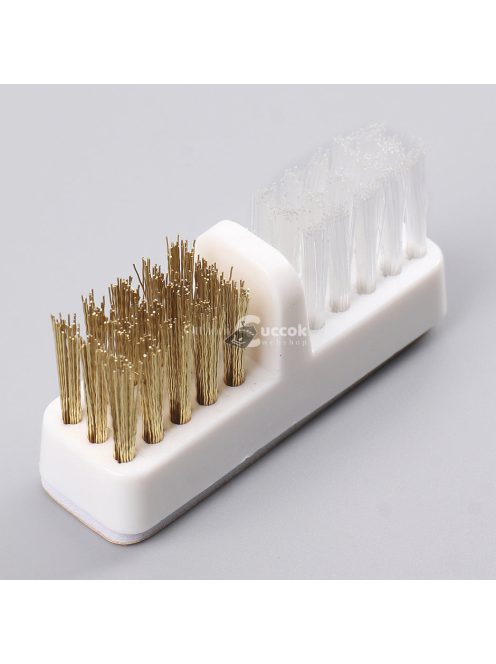 Hordozható elektromos körömcsiszoló fej tisztító kefe kettős réz drótkefével manikűr fúrófejekhez