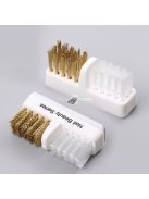 Hordozható elektromos körömcsiszoló fej tisztító kefe kettős réz drótkefével manikűr fúrófejekhez