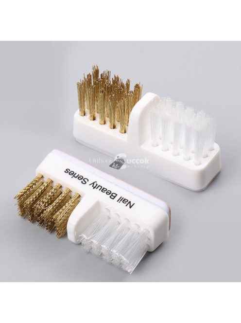 Hordozható elektromos körömcsiszoló fej tisztító kefe kettős réz drótkefével manikűr fúrófejekhez