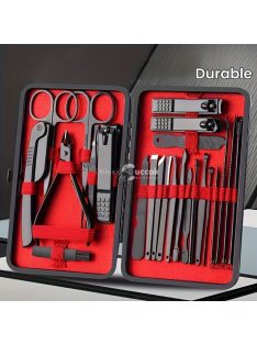   Professzionális manikűr és pedikűr készlet, precíziós rozsdamentes acél körömápoló eszközök tartós utazótáskával, szalon minőségű ápolókészlet otthoni és útközbeni használatra, körömápolásra tervezett szett