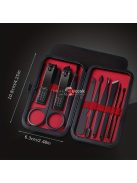 Professzionális manikűr és pedikűr készlet, precíziós rozsdamentes acél körömápoló eszközök tartós utazótáskával, szalon minőségű ápolókészlet otthoni és útközbeni használatra, körömápolásra tervezett szett