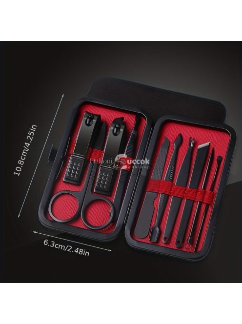 Professzionális manikűr és pedikűr készlet, precíziós rozsdamentes acél körömápoló eszközök tartós utazótáskával, szalon minőségű ápolókészlet otthoni és útközbeni használatra, körömápolásra tervezett szett