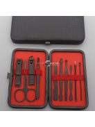 Professzionális manikűr és pedikűr készlet, precíziós rozsdamentes acél körömápoló eszközök tartós utazótáskával, szalon minőségű ápolókészlet otthoni és útközbeni használatra, körömápolásra tervezett szett