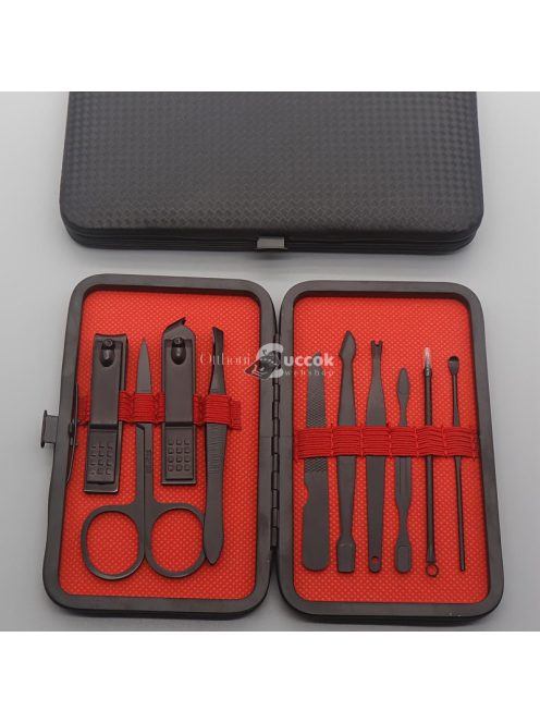 Professzionális manikűr és pedikűr készlet, precíziós rozsdamentes acél körömápoló eszközök tartós utazótáskával, szalon minőségű ápolókészlet otthoni és útközbeni használatra, körömápolásra tervezett szett