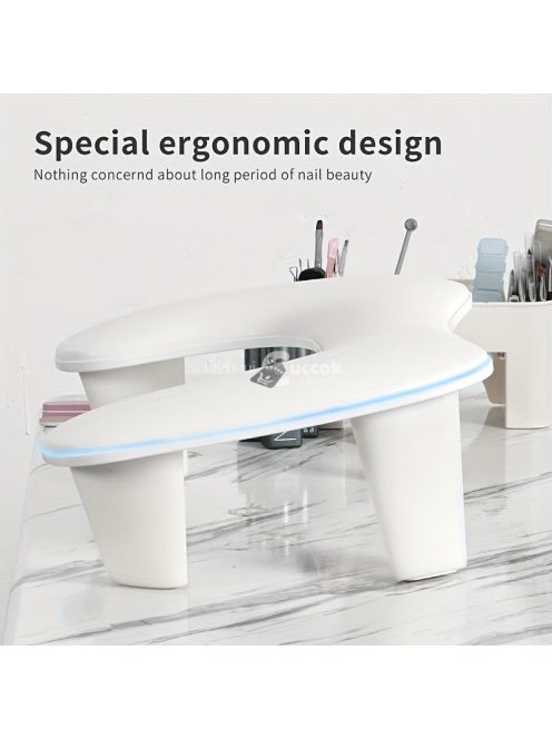 Ergonomikus körömdíszítő párna - Kényelmes kéz- és lábtámasz manikűrhöz, könnyen tisztítható szagmentes felülettel, ideális otthoni szalon használatra