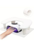 Ergonomikus körömdíszítő párna - Kényelmes kéz- és lábtámasz manikűrhöz, könnyen tisztítható szagmentes felülettel, ideális otthoni szalon használatra
