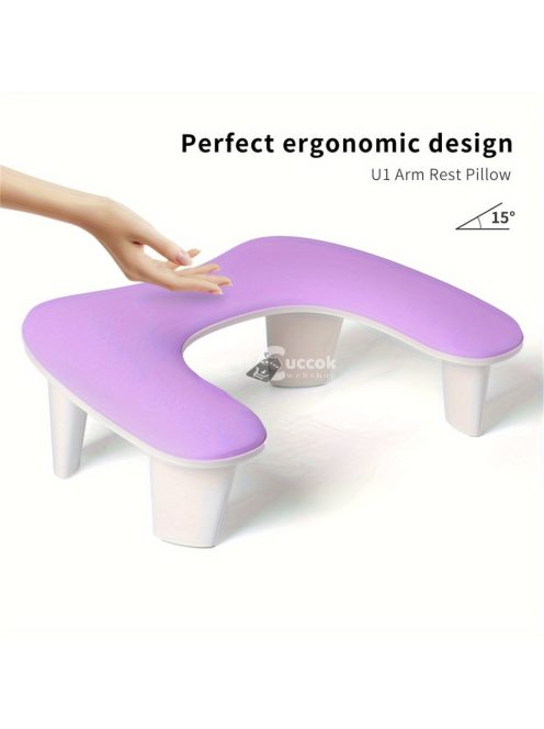 Ergonomikus körömdíszítő párna - Kényelmes kéz- és lábtámasz manikűrhöz, könnyen tisztítható szagmentes felülettel, ideális otthoni szalon használatra