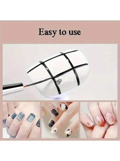 Körömfestő Csíkecset Készlet - 3 db Finom és Vékony Vonalú Precíziós Gél Köröm Ecsetek, Illatmentes Körömdíszítő Eszközök, Átlátszó 3 Darabos Készlet