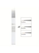 Körömfestő Csíkecset Készlet - 3 db Finom és Vékony Vonalú Precíziós Gél Köröm Ecsetek, Illatmentes Körömdíszítő Eszközök, Átlátszó 3 Darabos Készlet