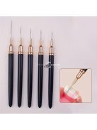 Professzionális 5 darabos Köröm Művészeti Ecsetkészlet - Finom Szegélyező, Részletező Csík, Virágmintás & UV Gél Lakk Eszközök Formaldehidmentes Manikűrhöz és Pedikűrhöz