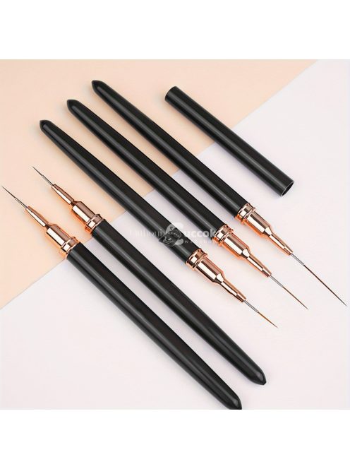 Professzionális 5 darabos Köröm Művészeti Ecsetkészlet - Finom Szegélyező, Részletező Csík, Virágmintás & UV Gél Lakk Eszközök Formaldehidmentes Manikűrhöz és Pedikűrhöz