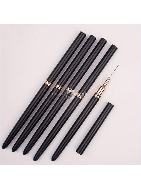 Professzionális 5 darabos Köröm Művészeti Ecsetkészlet - Finom Szegélyező, Részletező Csík, Virágmintás & UV Gél Lakk Eszközök Formaldehidmentes Manikűrhöz és Pedikűrhöz