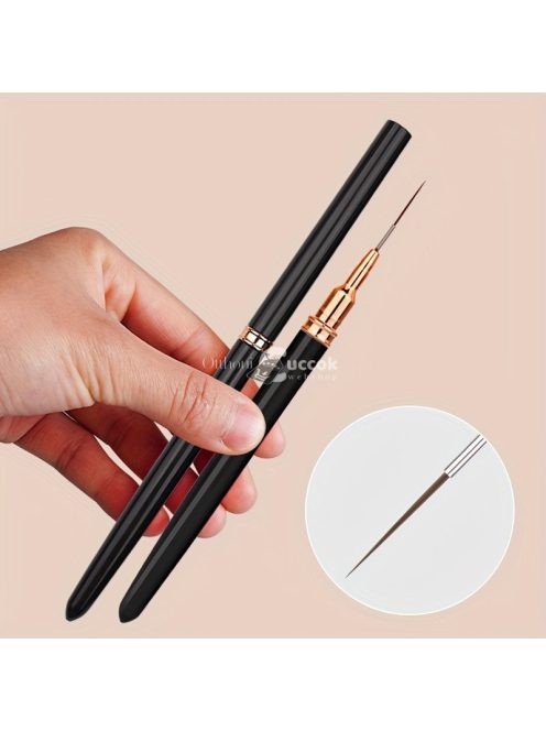 Professzionális 5 darabos Köröm Művészeti Ecsetkészlet - Finom Szegélyező, Részletező Csík, Virágmintás & UV Gél Lakk Eszközök Formaldehidmentes Manikűrhöz és Pedikűrhöz