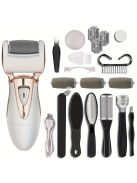 Újratölthető elektromos lábreszelő és bőrkeményedés eltávolító készlet pedikűrhöz