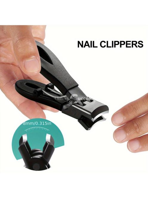 6 darabos körömcsipesz és pedikűr készlet ívelt pengékkel, benőtt körömreszelővel és szögletes vágókkal - Szagmentes manikűr eszközök minden körömtípushoz