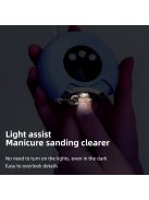 Körömvágó és polírozó LED-es fénnyel, lítium-ion akkumulátorral, otthoni szalonminőségű körömápoláshoz