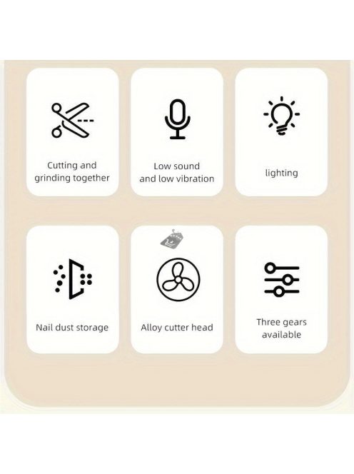 Körömvágó és polírozó LED-es fénnyel, lítium-ion akkumulátorral, otthoni szalonminőségű körömápoláshoz
