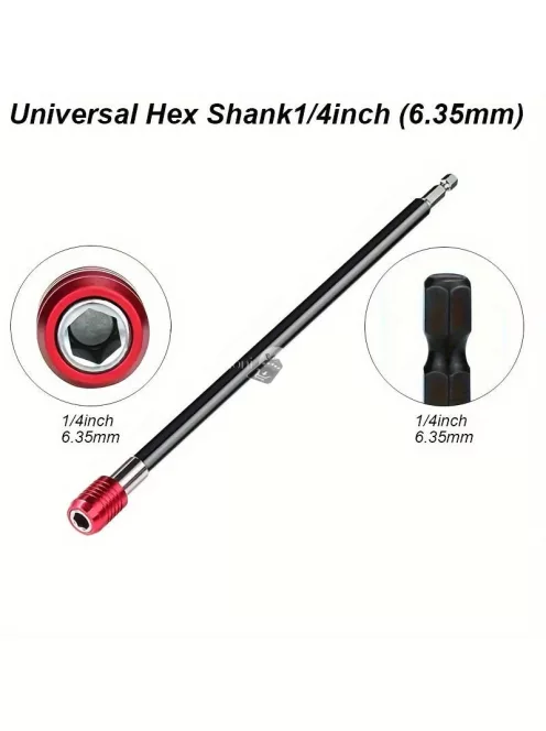 Extra Hosszú Mágneses Hatlapú Fúrószár Tartó - Gyorskioldás, Precíziós Fúrási Kiegészítővel