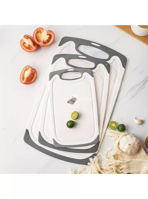 3db csúszásgátló műanyag vágódeszka készlet – biztonságos konyhai használatra