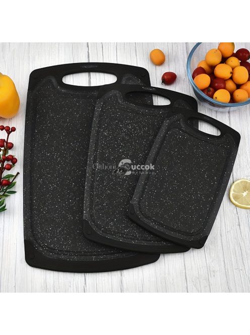 3db csúszásgátló műanyag vágódeszka készlet – biztonságos konyhai használatra