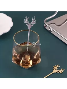   Elegáns rénszarvas agancs dizájn rozsdamentes acél kanálkészlet - 8 részes ezüst evőeszköz szett