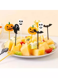   20 db ünnepi műanyag gyümölcstartó készlet, többcélú dekoratív nyársak Halloween partira és általános használatra