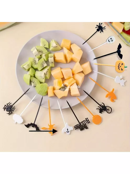 20 db ünnepi műanyag gyümölcstartó készlet, többcélú dekoratív nyársak Halloween partira és általános használatra