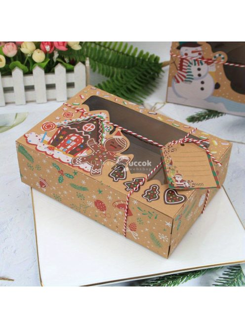 27 darabos Karácsonyi Sütemény Ajándékdoboz Készlet PVC Ablakos Díszdobozban