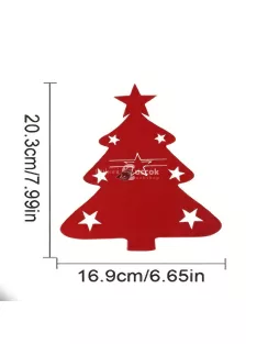   10 darab Nemez Evőeszköz Tartó Karácsonyfához, Piros és Zöld Karácsonyi Filc Evőeszköz Táska Ünnepi Vacsorapartik Dekorációhoz - Zöld