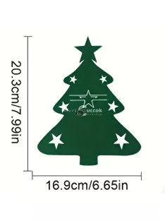   10 darab Nemez Evőeszköz Tartó Karácsonyfához, Piros és Zöld Karácsonyi Filc Evőeszköz Táska Ünnepi Vacsorapartik Dekorációhoz - Zöld