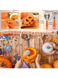   24 darabos Halloween Tökfaragó Készlet - Komplett Eszközcsomag Kreatív Tökfaragáshoz