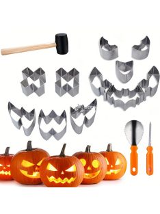   Rozsdamentes acél Halloween tökfaragó készlet - Tartós és Precíz Eszközök Ünnepi Díszítéshez