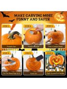 Rozsdamentes acél Halloween tökfaragó készlet - Tartós és Precíz Eszközök Ünnepi Díszítéshez