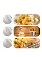 Rozsdamentes acél tésztaadagoló és kézi churros készítő több fúvókával - sokoldalú tésztaprés spanyol churroshoz és latin süteményekhez