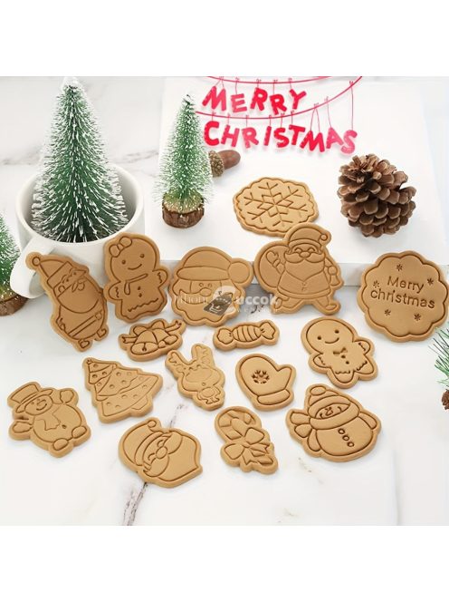 8 részes karácsonyi süti kiszúró készlet - ünnepi süteményformázók sütéshez
