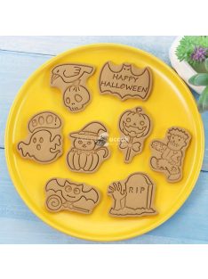   8 db-os Halloween süti kiszúró készlet, tartós műanyag kekszformák sütéshez és dekoráláshoz