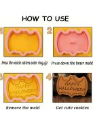 8 db-os Halloween süti kiszúró készlet, tartós műanyag kekszformák sütéshez és dekoráláshoz