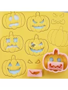 10 darabos Halloween Tök Alakú Rozsdamentes Acél Süteményszaggató Készlet Sütéshez és Dekoráláshoz
