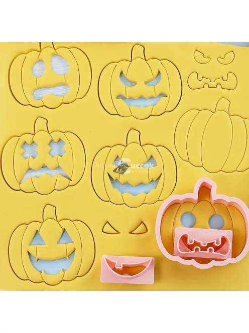 10 darabos Halloween Tök Alakú Rozsdamentes Acél Süteményszaggató Készlet Sütéshez és Dekoráláshoz