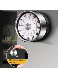   Rozsdamentes Acél Konyhai Időzítő - 60 Perces Mechanikus Visszaszámlálás Főzéshez és Sütéshez