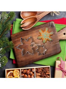   5 darabos Karácsonyi Süteményszaggató Készlet - Rozsdamentes Acél Hópehely Formák Ünnepi Sütéshez