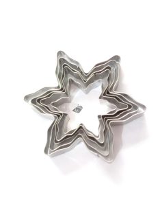   5 darabos Karácsonyi Süteményszaggató Készlet - Rozsdamentes Acél Hópehely Formák Ünnepi Sütéshez