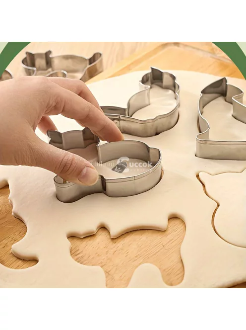 9 darabos cica alakú süti és keksz szaggató készlet, tészta formázó eszközök