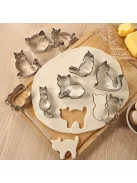 9 darabos cica alakú süti és keksz szaggató készlet, tészta formázó eszközök
