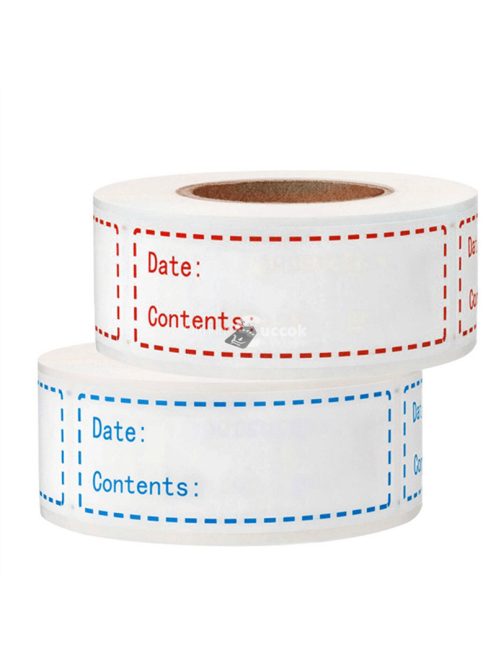 125 lapos, levehető fagyasztócímkék - konyhai élelmiszer-tároló matricák edényekhez és fedőkhöz, kék színben